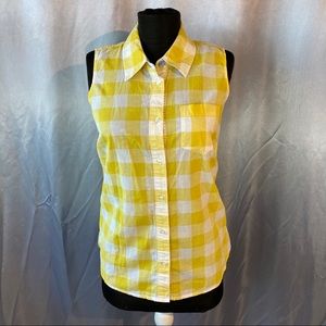 Boden women’s sleeveless button down shirt